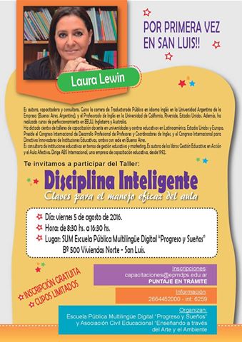 Laura Lewin en San Luis invitada por la EPMD «Progreso y Sueños»